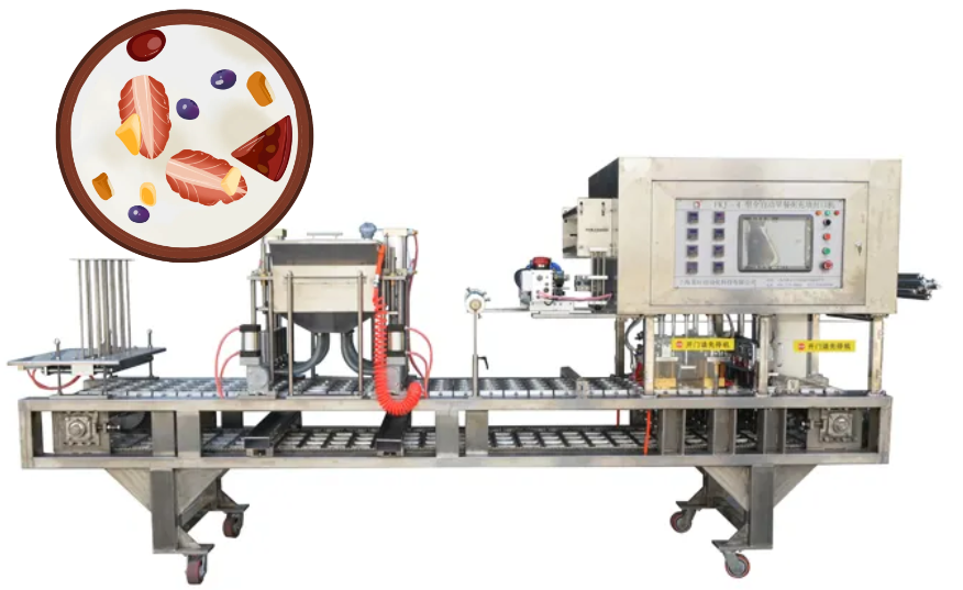 龍應谷物酸奶全自動灌裝封口機